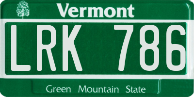 VT license plate LRK786