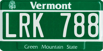 VT license plate LRK788