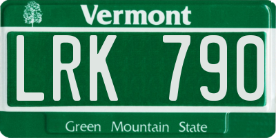 VT license plate LRK790