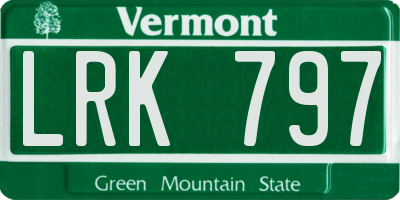 VT license plate LRK797