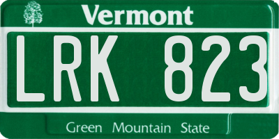 VT license plate LRK823