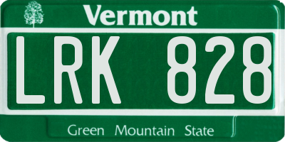 VT license plate LRK828
