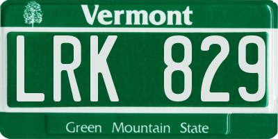 VT license plate LRK829