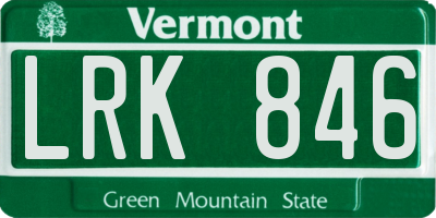 VT license plate LRK846