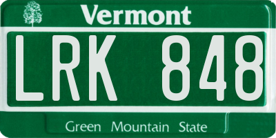 VT license plate LRK848