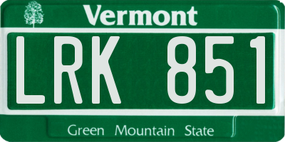 VT license plate LRK851