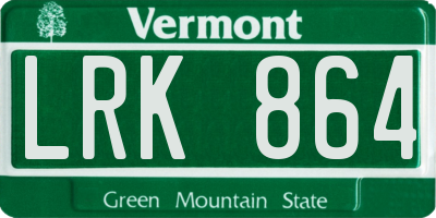 VT license plate LRK864