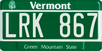 VT license plate LRK867