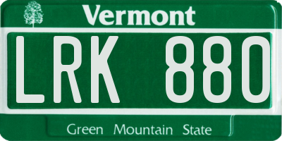 VT license plate LRK880