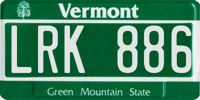 VT license plate LRK886