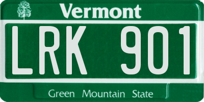 VT license plate LRK901