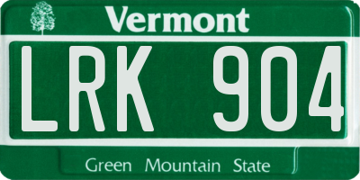 VT license plate LRK904