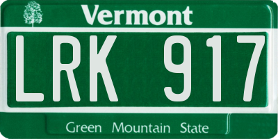 VT license plate LRK917