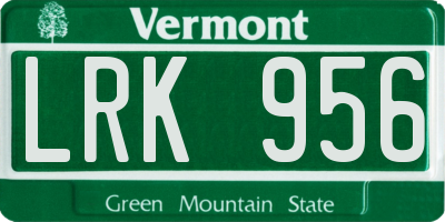 VT license plate LRK956