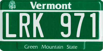 VT license plate LRK971