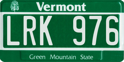 VT license plate LRK976