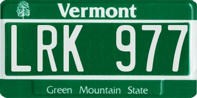 VT license plate LRK977