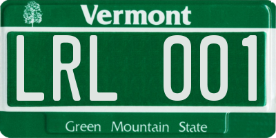 VT license plate LRL001
