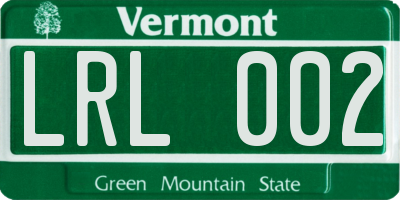 VT license plate LRL002