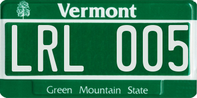 VT license plate LRL005