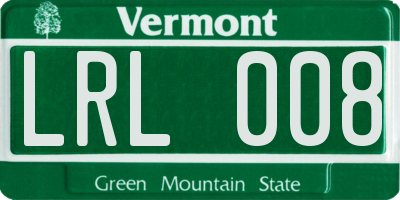 VT license plate LRL008