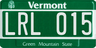 VT license plate LRL015