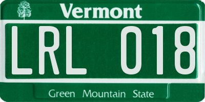 VT license plate LRL018