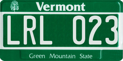 VT license plate LRL023