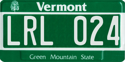 VT license plate LRL024