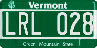 VT license plate LRL028