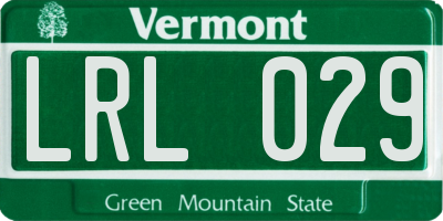 VT license plate LRL029
