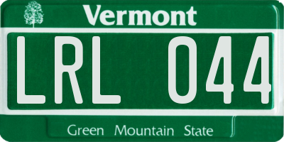 VT license plate LRL044