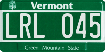 VT license plate LRL045