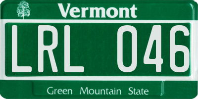 VT license plate LRL046