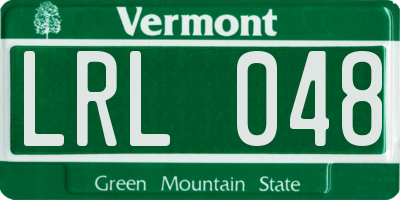 VT license plate LRL048