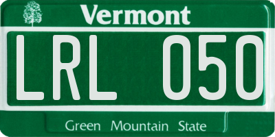 VT license plate LRL050