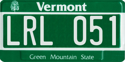 VT license plate LRL051