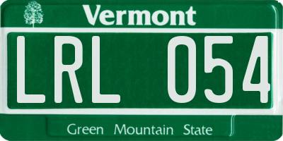 VT license plate LRL054