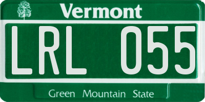 VT license plate LRL055