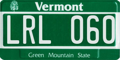VT license plate LRL060