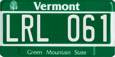 VT license plate LRL061