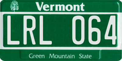 VT license plate LRL064