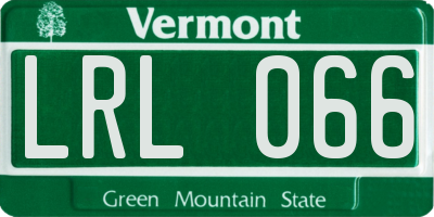 VT license plate LRL066