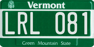 VT license plate LRL081