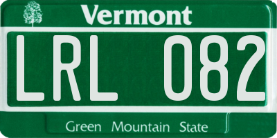 VT license plate LRL082