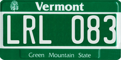 VT license plate LRL083