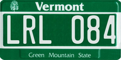 VT license plate LRL084