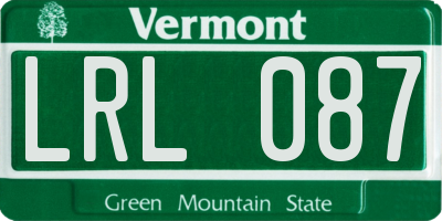 VT license plate LRL087