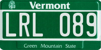 VT license plate LRL089