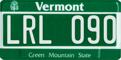 VT license plate LRL090